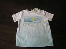 ZARA Baby Kurzarm T - Shirt Gr. 74 Baby Jungen Neu weiß mit Motiv