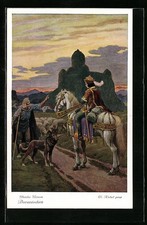 Künstler-AK Otto Kubel: Dornröschen, Rings um das Schloss wuchs eine hohe Dorne 