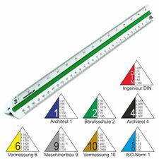 RUMOLD Dreikantmaßstab 30cm Kunststoff weiß 30cm [Teilung wählbar]
