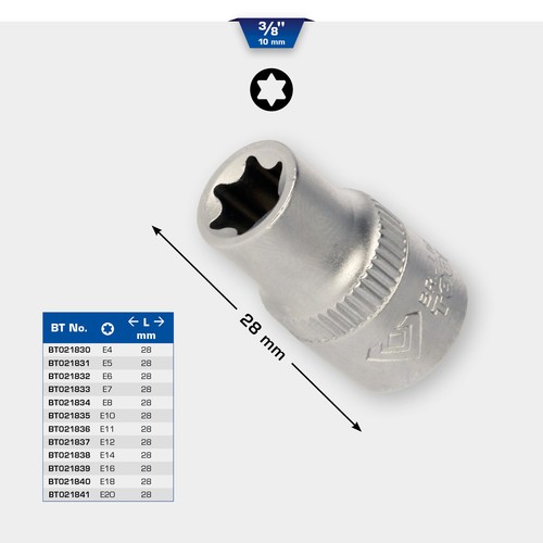 Torx stecknuss e14 - 3/8",