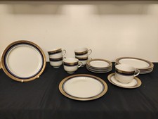 Winterling Marktleuthen Bavaria Kaffeeservice weiß-blau mit Goldrand, 18-teilig