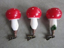 3 Stück Christbaumschmuck, Fliegenpilz, Glas wohl von Lauscha