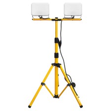 IP65 50W x 2 LED Doppel Flutlicht Stativ Ständer Baustellenbeleuchtung 6500K TRI05