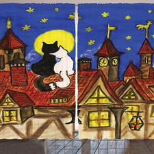 Katze Rustikale Gardine 2