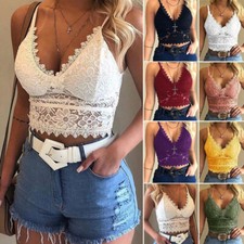 Damen Spitze Rückenfrei Bralet Bh Bustier Bauchfreies Top Unterwäsche  ；