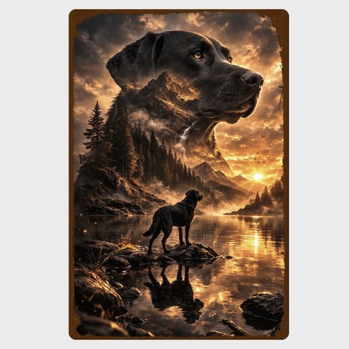 Blechschild hund schwarzer - blechschild,