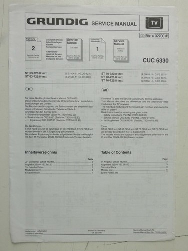 Grundig service manual cuc - tv,
