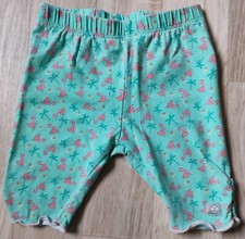 Baby-Kleidung – 3/4 Hose – Größe 68 – Türkis – Flamingos + Palmen – Liegelind