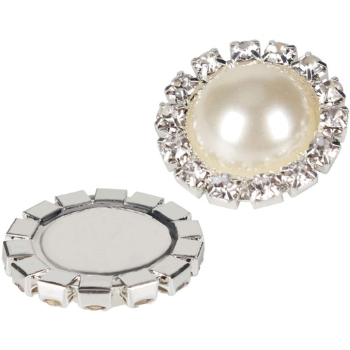 Perle knopf 18mm strass - perle,