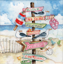 Dekobild Wegweiser Möwen Meer