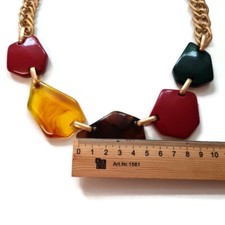 Statement Kette Mit Bernsteinfarbenen Steinen Von ZARA 