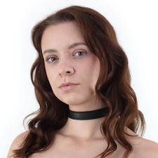 Dezentes BDSM Halsband clean Slave Halsband ohne O-Ring Bondage schwarz Nr. 8923