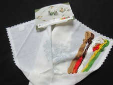 Stickpackung Mitteldecke 80x80cm weiß + Spitze Weihnachtsmotiv  Sticken