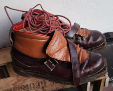 Omas alte Damen Skistiefel 50er DDR | Leder Braun | Gr.26 | gebraucht gut  Retro