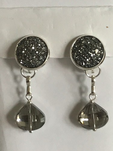 Ohrclips facettiertes glas - ohrclips, /