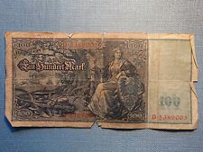 alte Reichsbanknote Geldschein Hundert 100 Mark Berlin 21. April 1910 D5839005