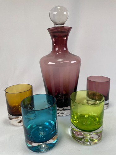 Glaskaraffe und gläser 60er - glaskaraffe,