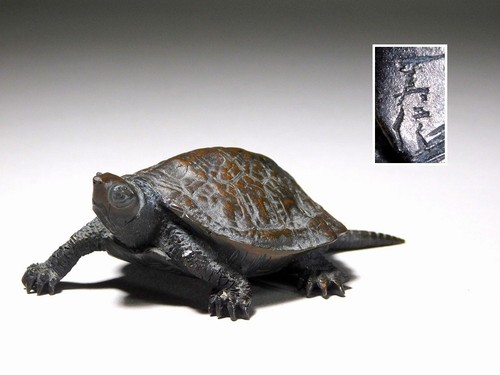 Signierte schildkröte bronze - schildkröte,