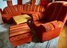 ecksofa mit schlaffunktion gebraucht, Ohrensessel mit Hocker