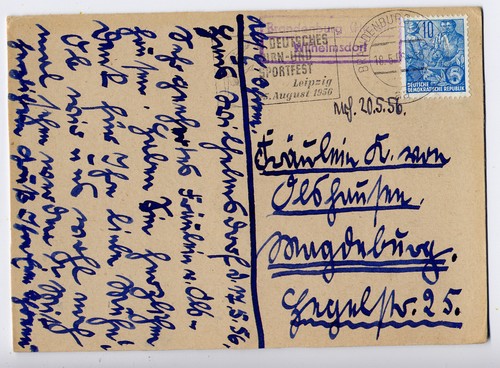 Brief ansichtskarte 1956 - brief/ansichtskarte,