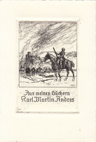 Exlibris bookplate radierung - exlibris,