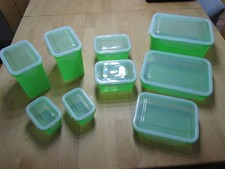 9 Vorratsdosen/Frischhaltedosen grün Deckel mit Dichtung