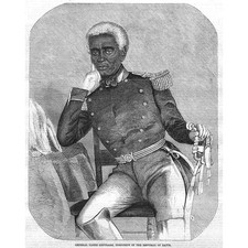 HAITI General Fabre Geffrard Präsident der Republik - Antikdruck 1859