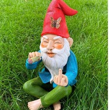 Gartenzwerg Hippie mit