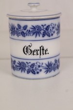 Waechtersbach Vorratsdose Gerste 19Jhd. Porzellan antik blau weiß Pottery Deckel