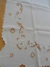 Edle Vintage Tischdecke Richelieu Lochstickerei Mitteldecke ca. 110 x 110 cm