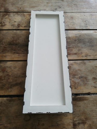 Holz tablett weiß shabby deko - weiß,