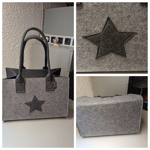 Tasche filz groß mit stern - tasche,