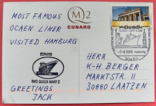 Karte, 2009, ATM 6 (Druck verschoben), RMS Queen Mary 2, SSt. Hamburg