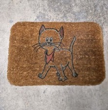 Fußmatte Kokosmatte 60x40cm Türmatte Fußabtreter Schmutzfangmatte Motiv"Katze"