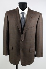 Ermenegildo Zegna braun-blau-kariertes Sakko Gr.50/M reine Wolle Top Zustand