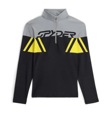 Spyder Herren Podium Half Zip Skirolli Fleecepullover gelb schwarz grau