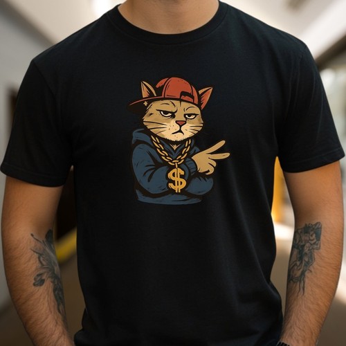 Herren shirt hip hop - hip-hop, katze