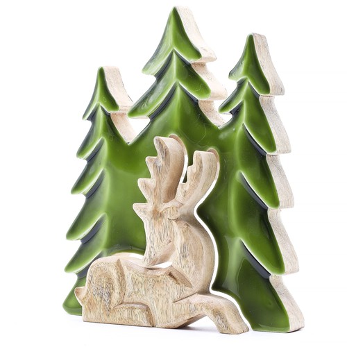 Holzdeko hirsch wald - wald", –