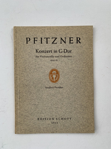 Noten pfitzner konzert in - noten,