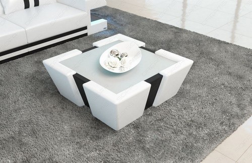 Leder couchtisch sofatisch - leder,