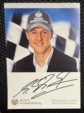 orig. Autogramm Karte Michael Schumacher mit Unterschrift