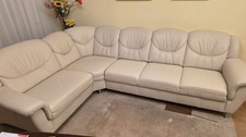 Großes leder sofa cremeweiß - sofa,