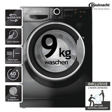BAUKNECHT W9 S6300 A Waschmaschine Schwarz 9 kg 1400 U/min Anti-Allergie 2 ML