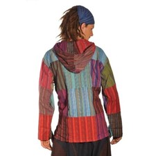 Patchwork Kapuze Hemd Pullover