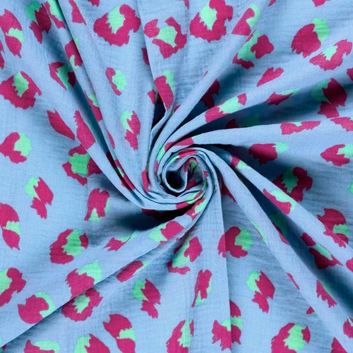 Musselin stoff leo hellblau - stoff,