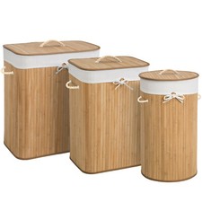 Bambus Wäschekorb Wäschesammler Wäschetruhe Wäschebox Wäschetonne Box natural