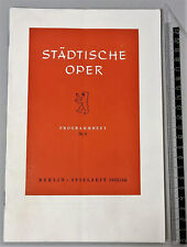 1956  Programmheft Nr.8 der Städtischen Oper Berlin "Orpheus i.d. Unterwelt"