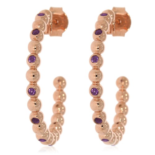 Xen steckcreolen mit amethyst - steckcreolen,