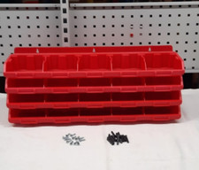 4x  Lagerkästen / Sichtlagerkästen / Regal 5fach mit Wandhalterung, Top Zustand