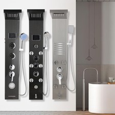 Duschpaneel Edelstahl LED Duschset Regendusche Duscharmatur Massage Duschsäule